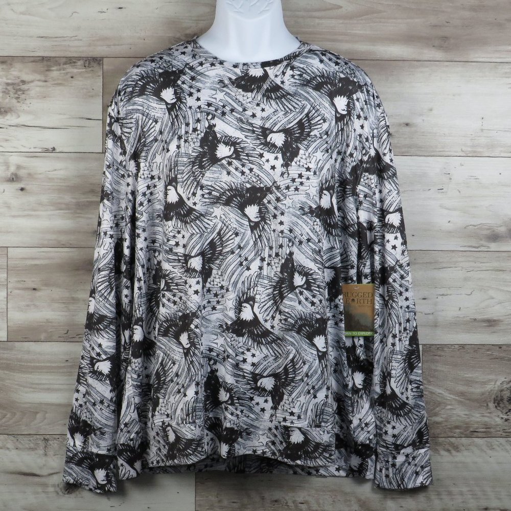 Rugged Earth* Men's Long Sleeve Crew Neck Straight Hem Pullover‎ Shirt~ Size XL